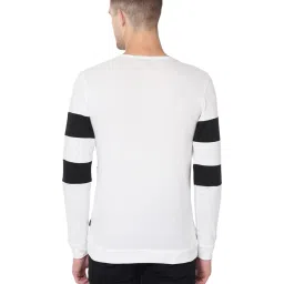 Rigo White & Black Cotton Slim Fit Striped T-Shirt image 2