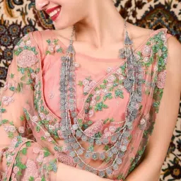 Odette Silver Floral Opera Necklace-image-50