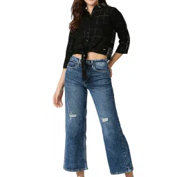 Pepe Jeans Black Viscose Checks Shirt image 4