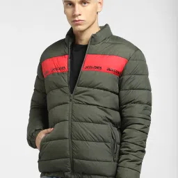 Jack & Jones Olive Regular Fit Puffer Jacket image 1