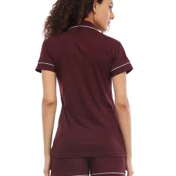 Nite Flite Maroon Cotton Shirt With Shorts image 2