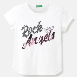 United Colors of Benetton Kids White Embellished Top image 1