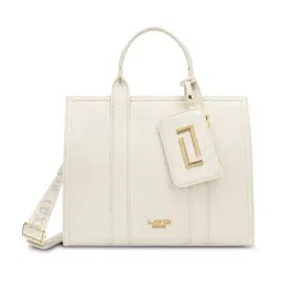 LAVIE LUXE Off White Cobs25 Textured Large Leather Satchel-image-51