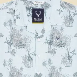 Allen Solly Kids Blue Printed Regular Fit Shirt image 3