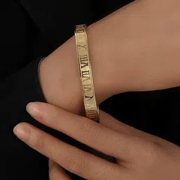 FIMBUL Unisex Antique Gold-Plated Kada Bracelet-picture-10