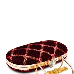 FOR THE BEAUTIFUL YOU Floral Embellished Embroidered Box Clutch image 3