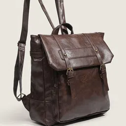 StyleCast Women Textured Large Backpack with Flap Closure image 5