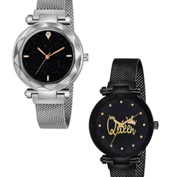 CSAMON Women Pack Of 2 Analogue Watch GR_379_Silver_4_Prizam_Queen_Maganet-image-36