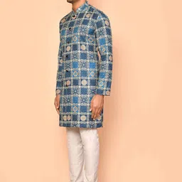Arihant Rai Sinha Men Floral Printed Regular Pure Cotton Kurta with Churidar image 2