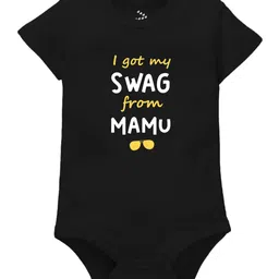 Zeezeezoo Half Sleeves Swag From Mamu Print Onesie - Black-picture-28