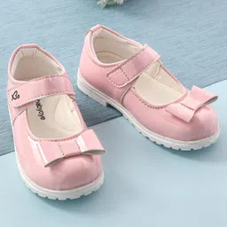 Babyoye Ballerinas  with Velcro Closure Bow Applique- Pink-picture-15
