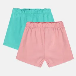 MINI KLUB Cotton Pack Of 2 Solid Shorts - Pink & Blue-picture-33