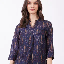 FableStreet Women Ethnic Motifs Printed Mandarin Collar Top-picture-50