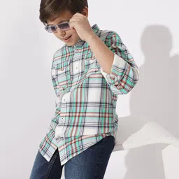 Jack & Jones Junior Boys Spread Collar Tartan Checked Cotton Casual Shirt-picture-28