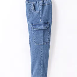 Mark & Mia Full Length Cut & Sew Denim Jeans with TextGraphics & Pocket Detailing -Blue image 3