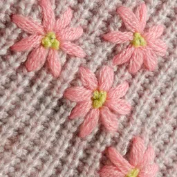 Wingsfield Full Sleeves Floral Embroidered Sweater - Pink image 4