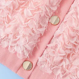 Mark & Mia Full Sleeves SweatJacket with Bow Applique & Frill Detailing - Pink image 5