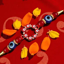 SHONA'S STYLE Artificial Beaded Chakra Evil Eye Rakhi image 5