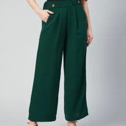 Marie Claire Green Mid Rise Regular Fit Trousers image 1