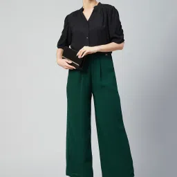 Marie Claire Green Mid Rise Regular Fit Trousers image 4