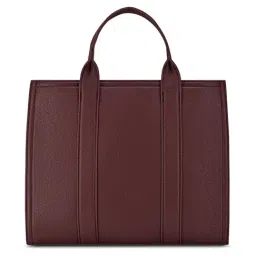 LAVIE LUXE Wine Cobs25 Textured Large Leather Satchel image 2