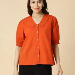 Allen Solly Orange Cotton Regular Fit Top-picture-34