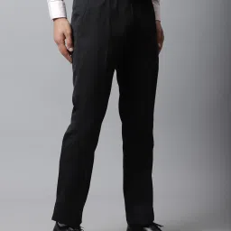 Cantabil Black Cotton Regular Fit Trousers image 4
