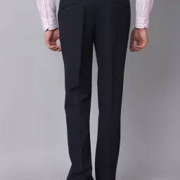 Cantabil Navy Blue Cotton Regular Fit Trousers image 2