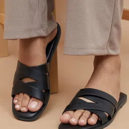 CODE Women's Black Casual Sandals image 1