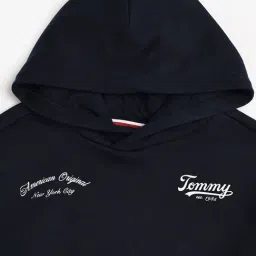 TOMMY HILFIGER Blue Boys Striped Relaxed Fit Cotton Sweatshirt image 3