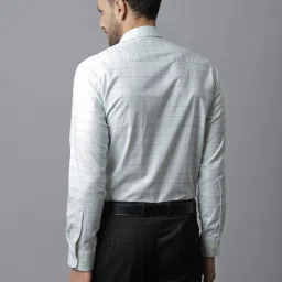 Cantabil Light Green Cotton Regular Fit Checks Shirt image 2