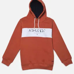 Crimsoune Club Kids Rust & White Color Block Full Sleeves Sweatshirt image 1