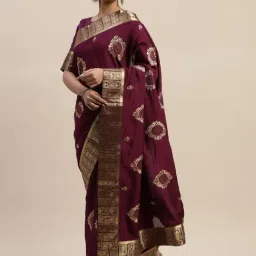 Ladusaa Vine Vichitra Silk Floral Saree with Bouse-picture-34