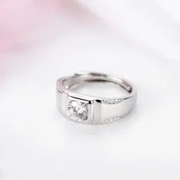 Zavya 92.5 Sterling Silver Solitaire Ring for Men-image-27