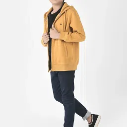 Crimsoune Club Kids Mustard Regular Fit Full Sleeves Sweatshirt image 5