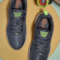 Asian Men's Charcoal Grey Running Shoes image 1