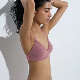 Superstar by Westside Dusty Pink Heart Design Padded Mesh Bra image 1