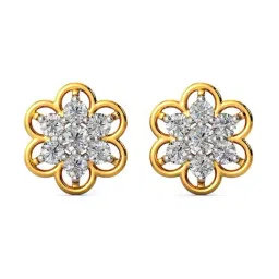 Joyalukkas 18k Yellow Gold & Diamond Stud Earrings for Girls-picture-27