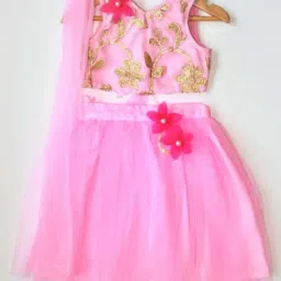 Many Frocks Kids Pink Embellished Lehenga Choli-image-41