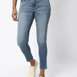 American Eagle Outfitters Blue Skinny Fit Heavily Washed Jeans-image-66