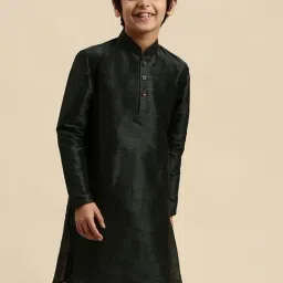 Sanwara Kids Fourleaf Green Regular Fit Kurta-picture-17