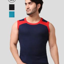 Dollar Bigboss Assorted Regular Fit Vests - Pack of 3-picture-40