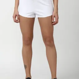 Forever 21 White Cotton Regular Fit Knit Shorts-image-93