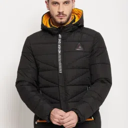 Duke Black Slim Fit Quilted Jacket-image-32