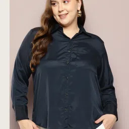 Qurvii + Navy Regular Fit Shirt image 1