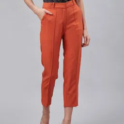 Marie Claire Red Mid Rise Regular Fit Trousers image 1