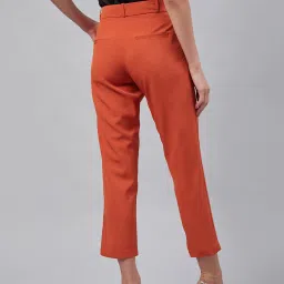 Marie Claire Red Mid Rise Regular Fit Trousers image 2