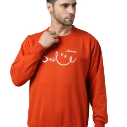 Vimal Jonney Blue & Orange Regular Fit Printed Sweatshirts - Pack of 2 image 2