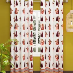 Living Roots Jaipuri Multicolor Cotton 7 ft Door Curtains - Set of 2 image 1