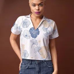 PURVAJA Off White Printed Top image 1